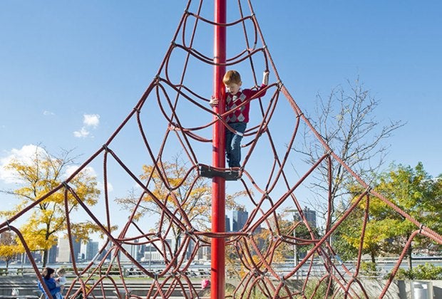 Gantry Plaza State Park has plenty of eye candy for parents to enjoy while kids climb and play. Photo by Sydney Ng