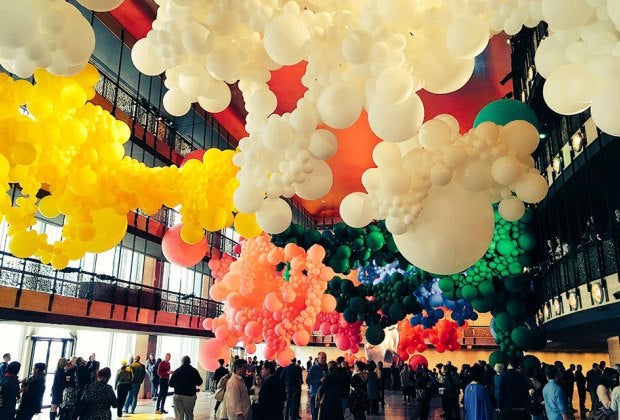 Jihan Zencirli Geronimo balloon installation at Lincoln Center. Photo courtesy of  New York City Ballet