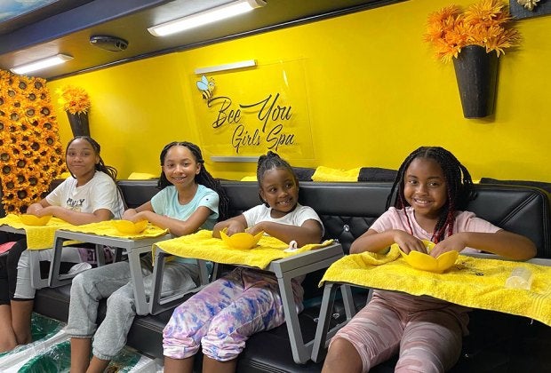 Enjoy the ultimate kid spa party at Bee You Girls Spa. Photo courtesy of Bee You Girls Spa