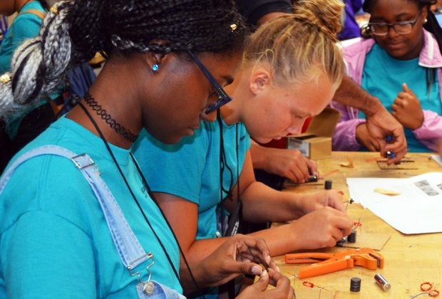 Camp Connect immerses teens in engineering-integrated activities and provides tips on how to prepare for a college degree. Photo courtesy of the camp
