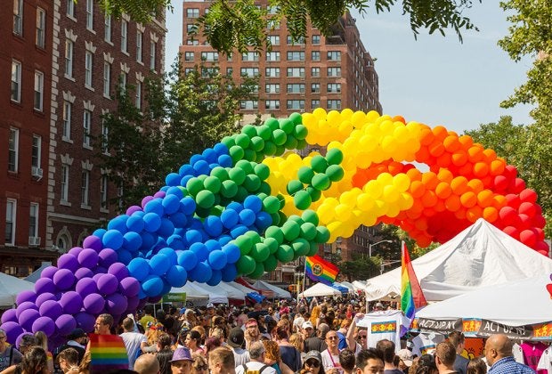 The annual PrideFest street fair features live music, artists, craft vendors, food trucks, performers, and more. Photo by Walter Wlodarczyk/NYC Tourism + Conventions 