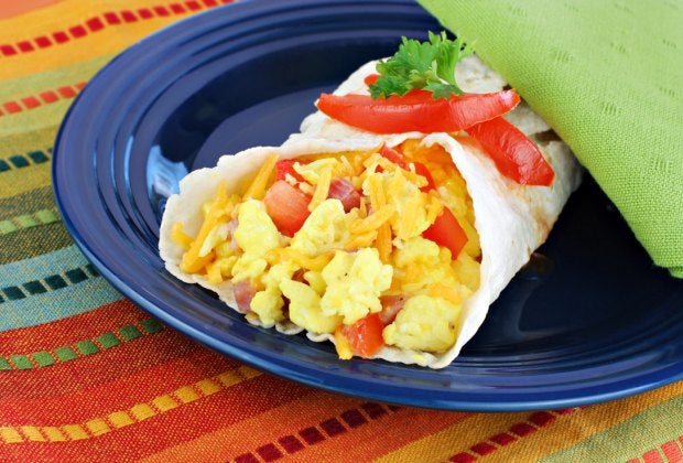 Breakfast burritos are healthy, filling, and an be made ahead. 