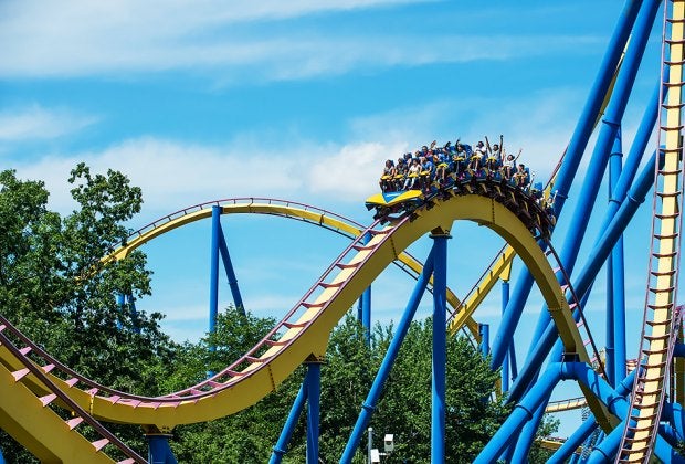 The NITRO, a "hypercoaster," takes you on an 80-mile-per-hour thrill ride. Photo courtesy of the park