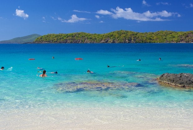 Coki Point Beach offers some of the best snorkeling in St. Thomas, Virgin Islands.