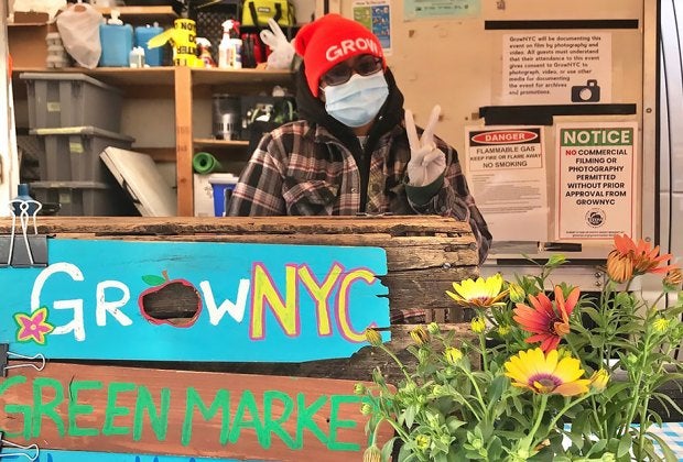 Shop the Union Square Greenmarket, which is open with social-distancing policies in place. Photo courtesy of the market