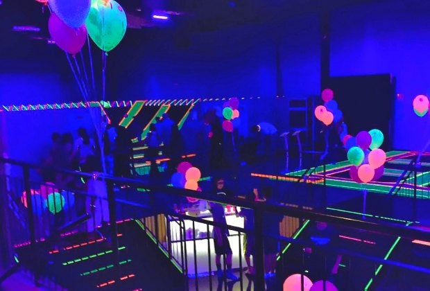 Throw a birthday party with glow-in-the-dark trampoline time at Bounce! in Valley Cottage. Photo courtesy of the venue
