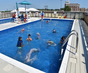 Cool off with the swimming program at Aviator Sports summer camp. Photo courtesy of Aviator