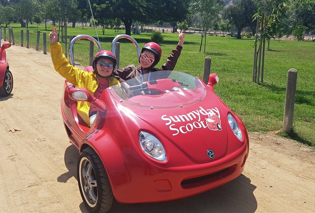 Horses and mini cars are two unique ways to tour Griffith Park.