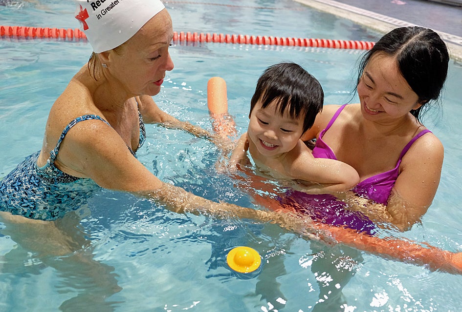 Swimming lessons start as young as 7 months at Commonpoint Queens, which uses the Red Cross curriculum. Photo courtesy of the venue