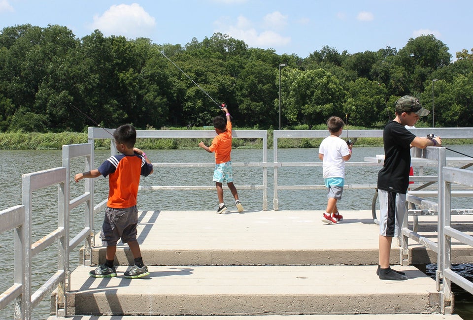 There are a variety of fishing lakes near Houston to fish with your kids. Photo courtesy of Texas Parks and Wildlife