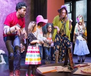 Children from the audience volunteer to become a character in...The Greatest Story Never Told! Photo courtesy of the production 