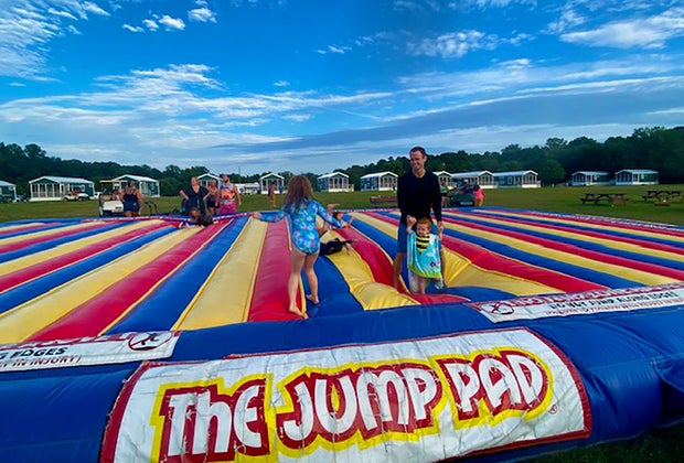 The jump pad : Glamping at Jellystone Park Delaware Beaches