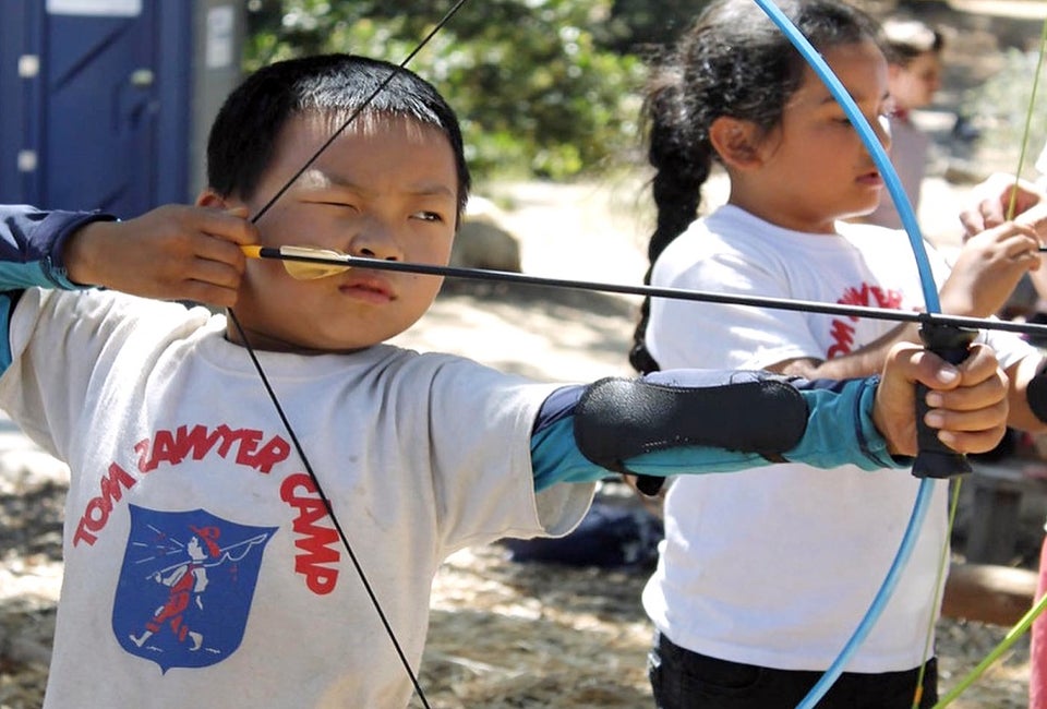 Where else are kids going to learn archery, besides summer camp?  Photo courtesy of Tom Sawyer Camp