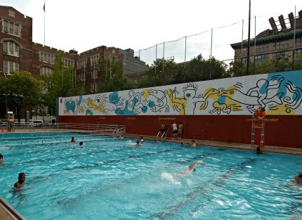 Tony Dapolito Recreation Center Pool Mural by Keith Haring