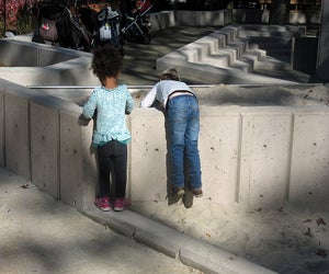 Little ones love the sand box at the East 72nd Street Playground in Central Park, one of our favorite toddler playgrounds in Manhattan. Photo by Jody Mercier