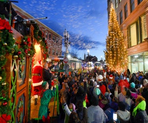 The Mayor rolls through 14 neighborhoods on his Enchanted Trolley Tour. Photo courtesy of City of Boston Mayor's Office/Jeremiah Robinson