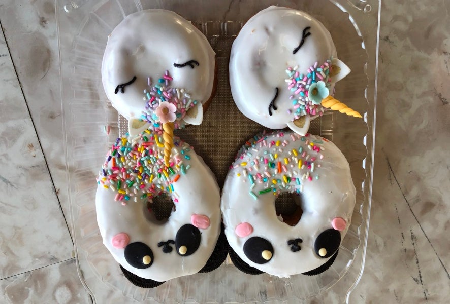 Unicorn doughnuts have extra magic. 