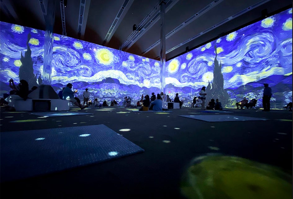 Seeing The Starry Night in total immersion is one of the highlights of Van Gogh: The Immersive Experience.