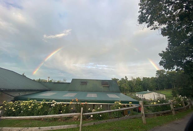 A rainbow rises over the scenic Warwick Valley Winery