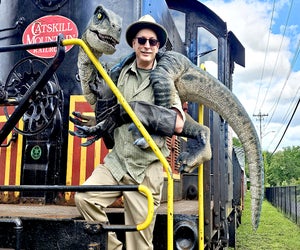Take a train ride back in time to the Jurassic Period on the Dino Express. Photo courtesy of the Catskill Mountain Railroad