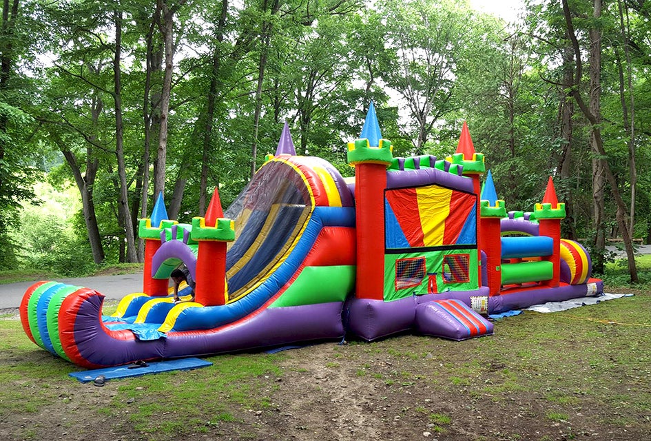 Fiesta Bounce has elaborate and massive bouncy houses sure to please energetic birthday kids.