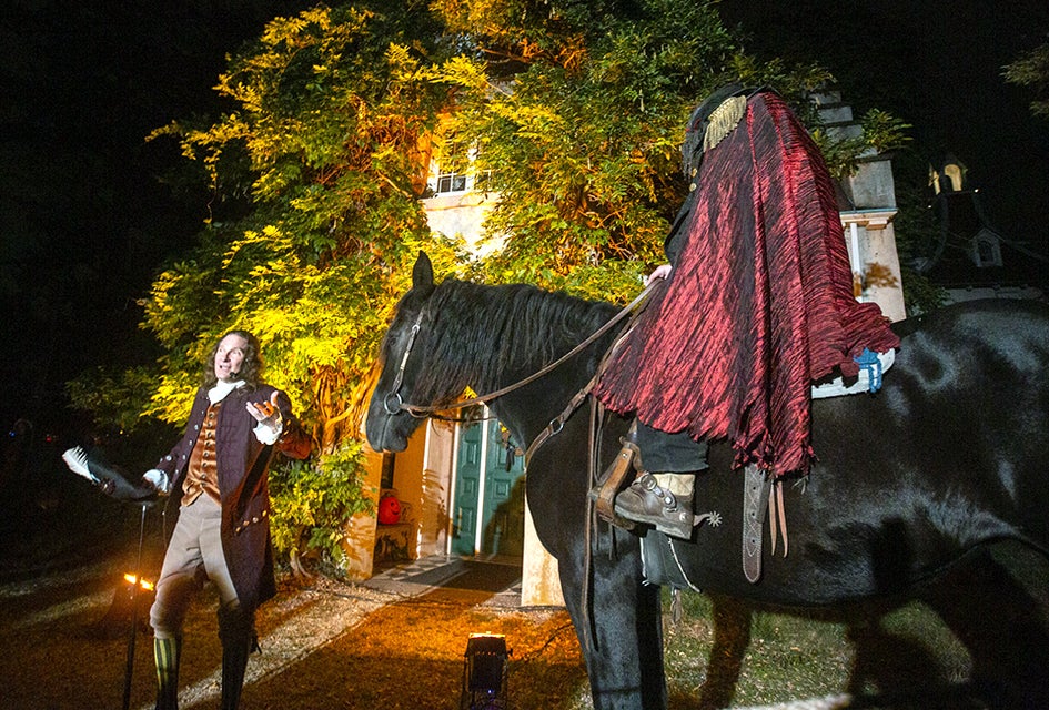 Every October, Washington Irving’s Sunnyside Manor hosts the haunted attraction Irving''s Legend. Photo by Tom Nycz for Historic Hudson Valley