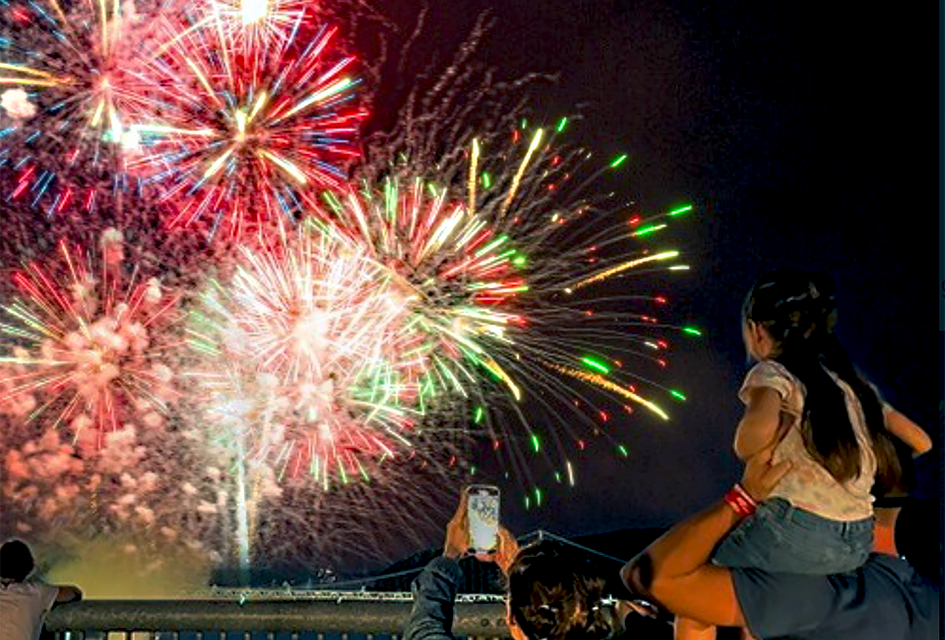 Watch a fireworks display like you’ve likely never seen before: in the middle of the Hudson River. Photo courtesy of Walkway over the Hudson 