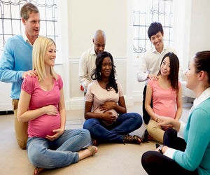 Take a prenatal class with a partner at Prana Prenatal Yoga. Photo courtesy of the studio