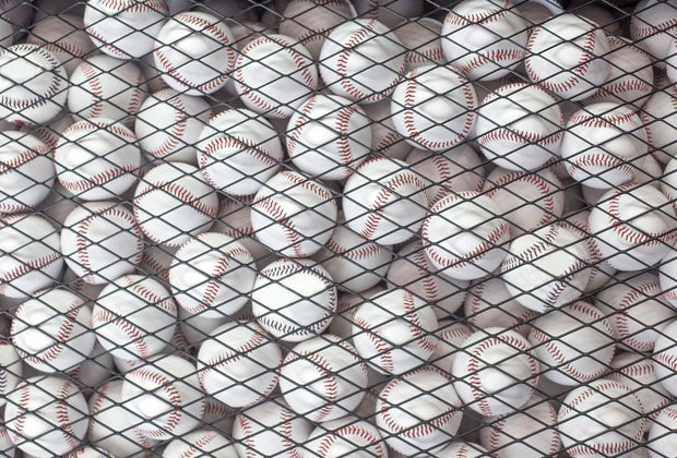 you can find baseballs at indoor batting cages near Chicago