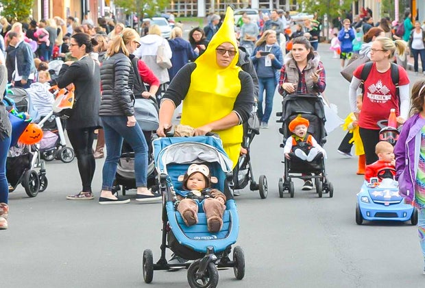 Image of costumed toddlers in Westport, CT - Best Neighborhoods to trick-or-treat.