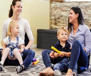 One of the best parts of taking classes with your babies is meeting other parents! Photo courtesy of What a Babe