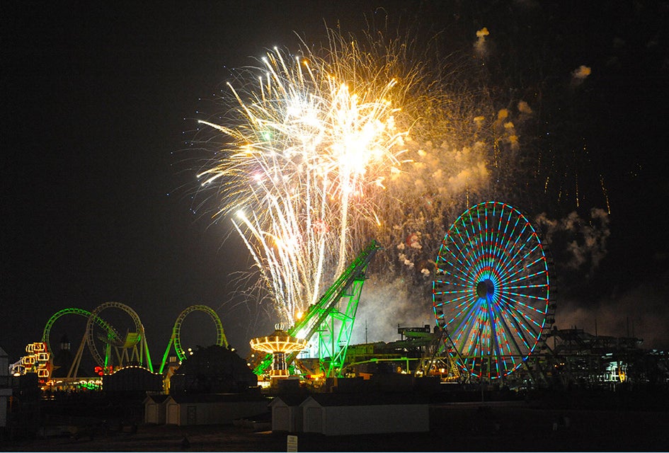 Have a blast on the Wildwoods Boardwalk and enjoy an awesome fireworks show. Photo courtesy of Wildwoods