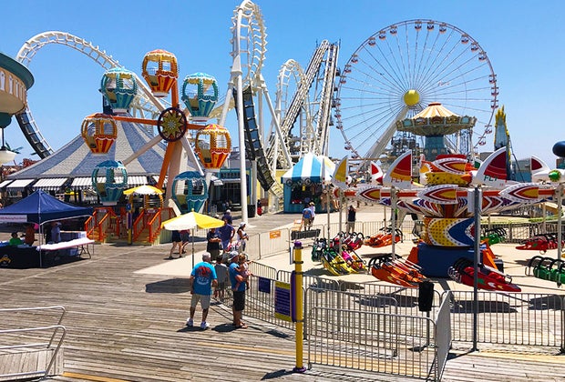 Morey's Piers offers several amusement parks along the Jersey Shore boardwalk