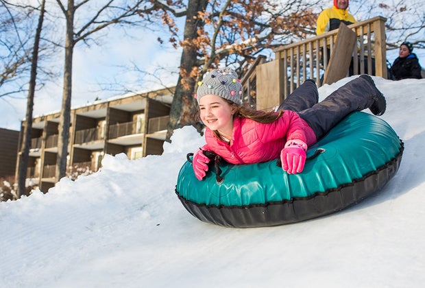 Snow tubing at Woodloch Pines