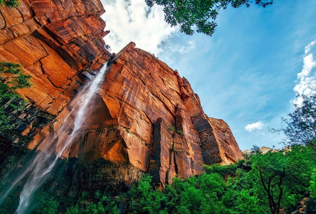 mountains, sky and waterfalls at Yosemite!